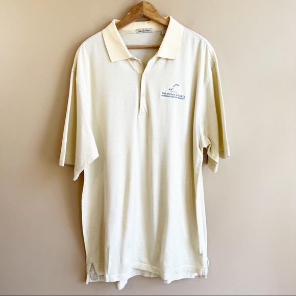 PETER MILLAR men’s pale yellow polo golf shirt size XL 100% cotton - Picture 8 of 8